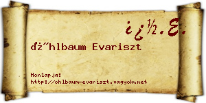 Öhlbaum Evariszt névjegykártya